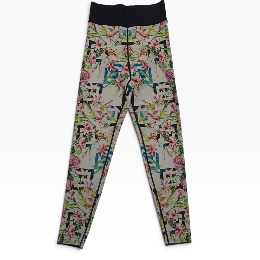 Ultracor High Rise Leggings Watercolor Lily Geometric Print Panel NWOT S
